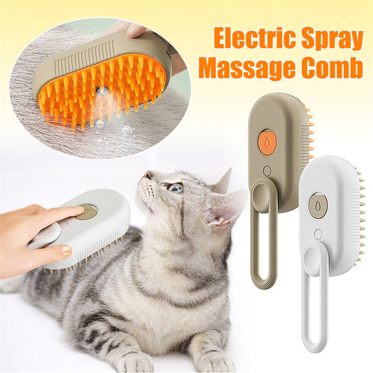 Pet Steam Brush - Grooming, Massage & Hair Removal Tool